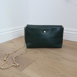 Zara Green Chain Faux Leather purse